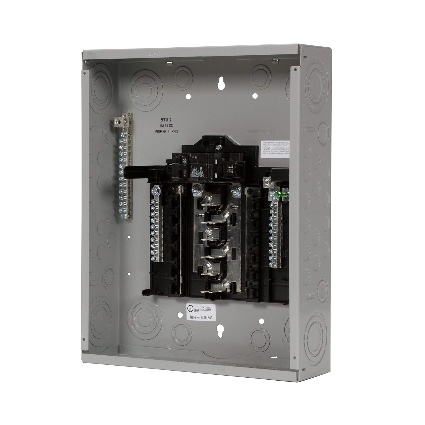 SN Series 100 Amp 12-Space 24-Circuit Main Breaker Plug-On Neutral Indoor Load Center