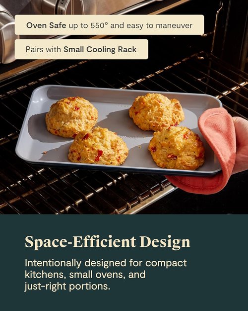Caraway Nonstick Ceramic Baking Sheet Duo (9x13”) - Non-Toxic & Oven Safe - Mini Sheet Pan in Navy