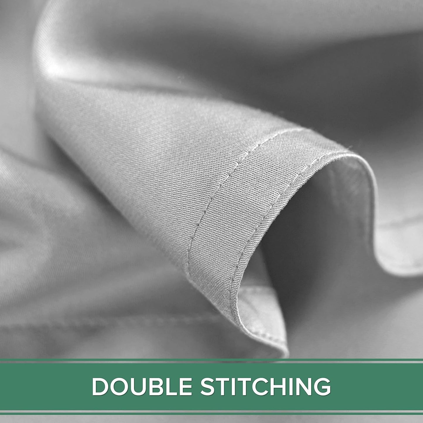 Pure Bamboo Queen Sheets - Luxuriously Soft & Cooling 100% Organic Viscose Bed Sheet Set | Silver Pearl, Double Stitching