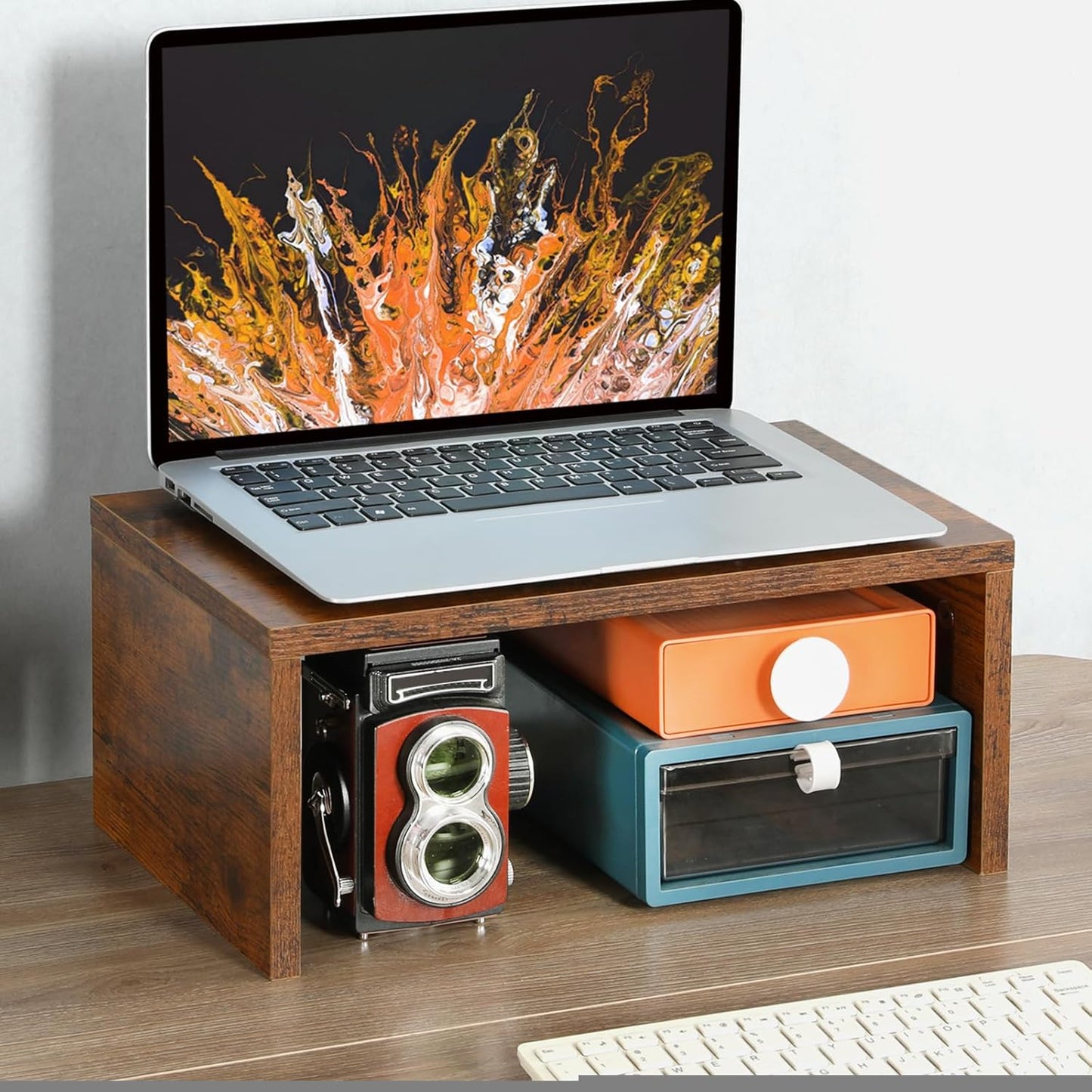 Riser-6.7 inch, TEAMIX Higher Monitor Stand Monitor Riser with Storage for Desk Small Monitor Stand TV/Screen/PC/Laptop
