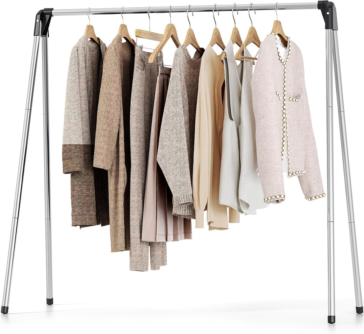 TOOLF Clothes Drying Rack - Foldable Stainless Steel Design | Portable Indoor/Outdoor Use, Large Capacity