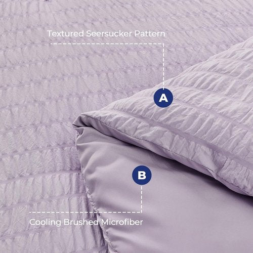 HYMOKEGE Lavender Twin Comforter Set - 5-Piece All-Season Luxury Bedding in a Bag