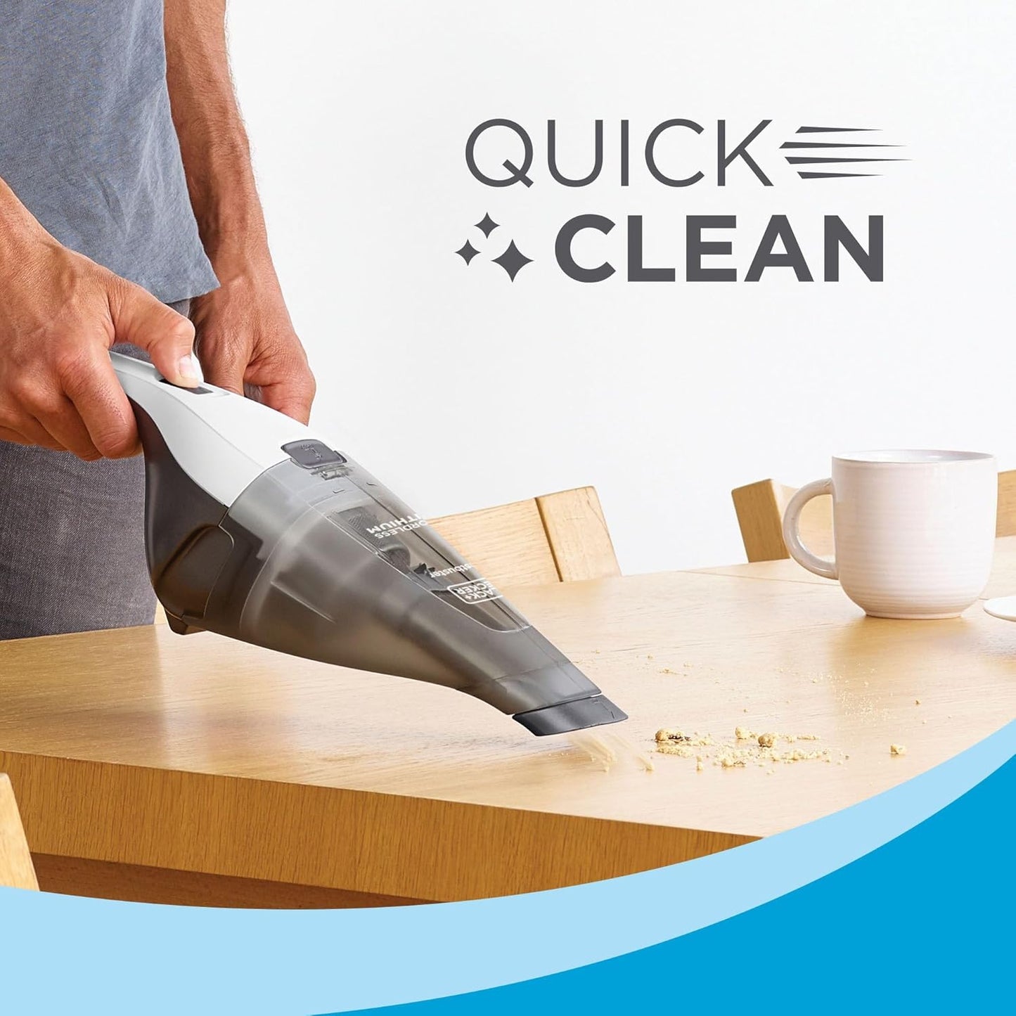 BLACK+DECKER Cordless Handheld Vacuum - Portable Car Vacuum with Strong Suction & QuickClean (HNVC215B10)