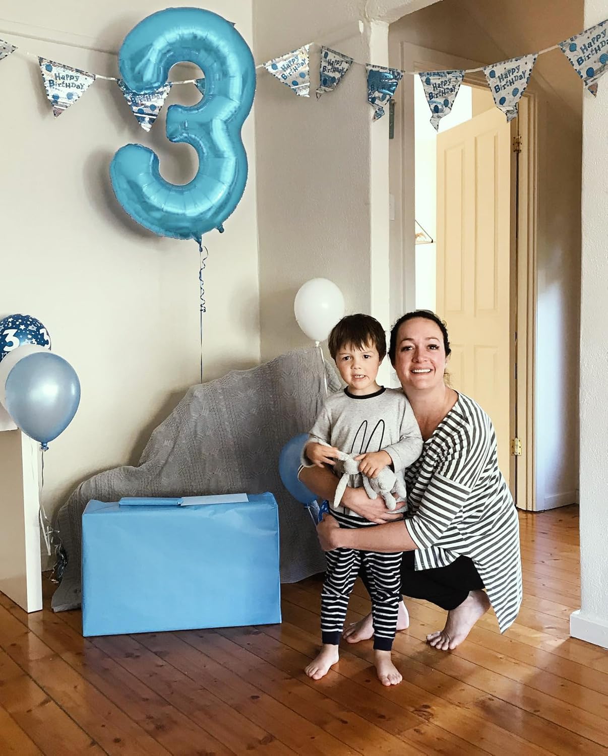 Pearlescent Blue 40-Inch Number 1 Balloon | First Birthday Decorations for Boys & Girls