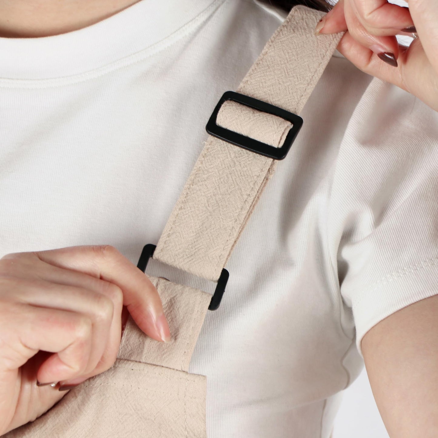 MIKI WELL Cotton Linen Adjustable Strap Pottery Apron with Split Leg Design for Women and Men Artist Gardening Cooking