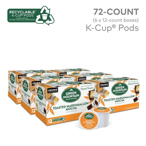 Green Mountain Coffee Roasters Toasted Marshmallow Mocha - Seasonal Selection, 72 Count (6 Packs of 12)