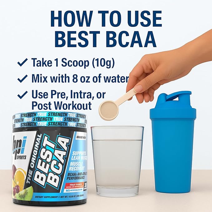 BPI Sports Best BCAA Powder - Muscle Recovery Support - Branched Chain Amino Acids | Building Blocks of Protein and Muscle - Post Workout Recovery ??Hydration - Fruit Punch, 30 Servings