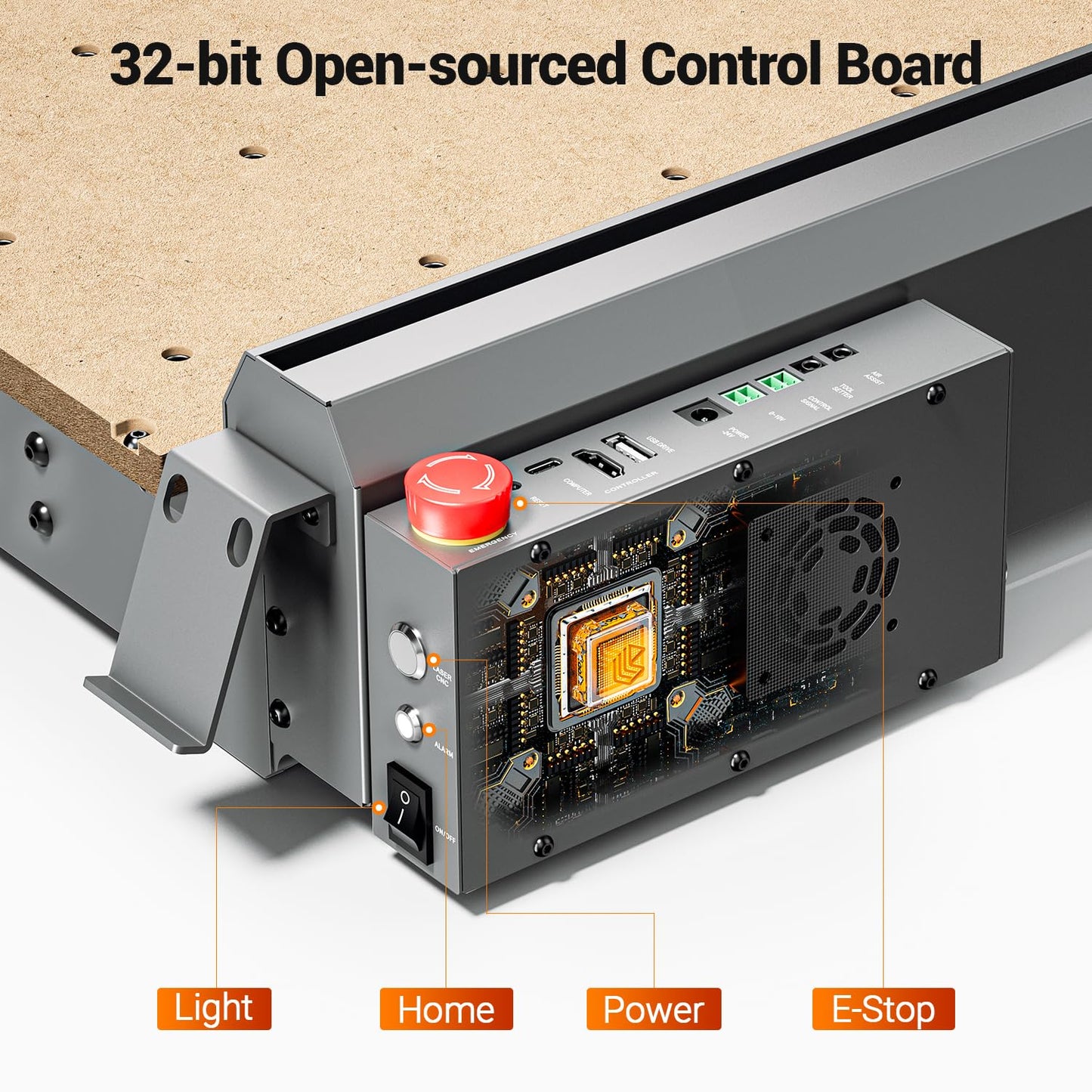 Artsian 01 CNC Router Machine 300W Spindle Power, 0.01mm Precision, 4-Axis Intelligent Controller, 420×420mm Workspace, Aluminum, Brass, Wood, Plastic, PCB Professional Desktop CNC Engraver