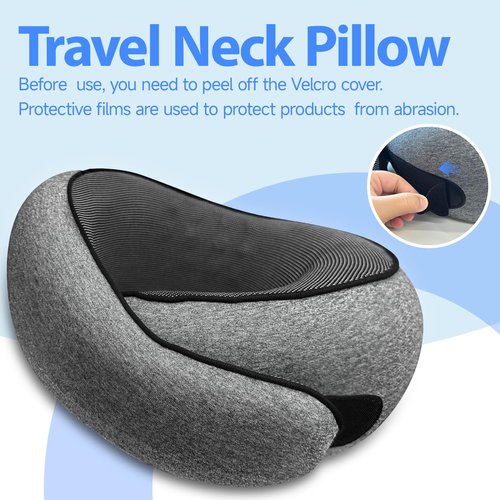 JJSHUANL Travel Pillows for Airplanes,360° Support Stowable Travel Pillow, Neck Pillow Airplane with Memory Foam Portable Travel Neck Pillow for Traveling, Suitable for Airplanes, Offices, and Cars