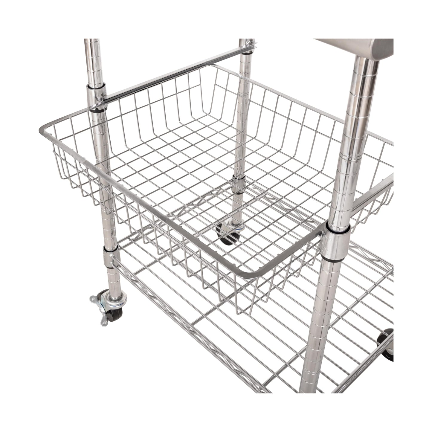 Seville Classics Commercial Work Table Island Utility Cart Prep Station, for Restaurant, Kitchen, Warehouse, Garage, Hotel, Home, Stainless-Steel Top NSF, 24" W x 20" D