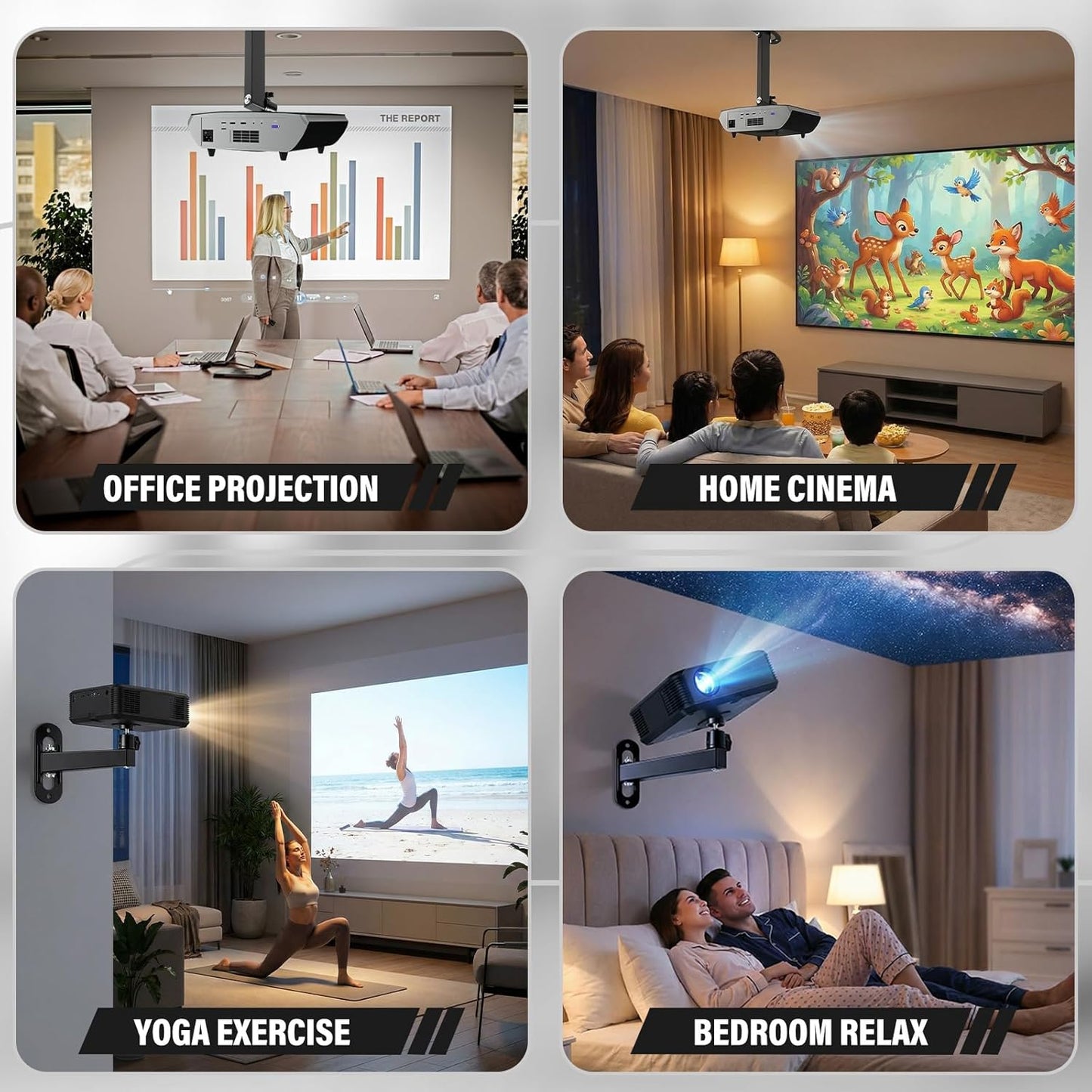 CroBlissful 1/4 Inch 360 Setup Projector Stand, Wall and Mini Ceiling Mount with Thread, Degree Rotation, Adjustable