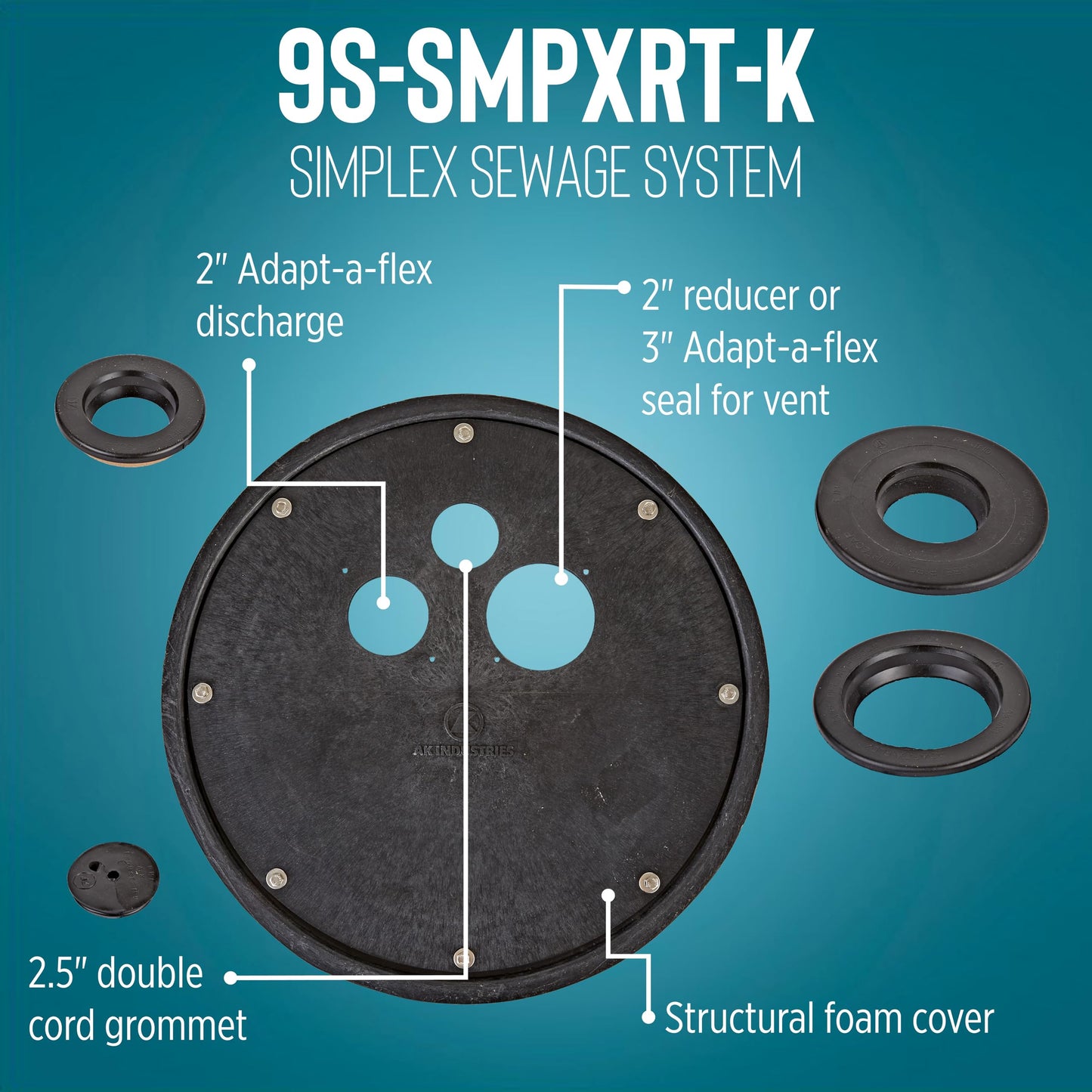 Little Giant 9S-SMPXRT-K 4/10 HP, 115-Volt, 6000 GPH Pre-Packaged Simplex Sewage Basin/Pump System - Assembly Required, Black/Blue, 509074