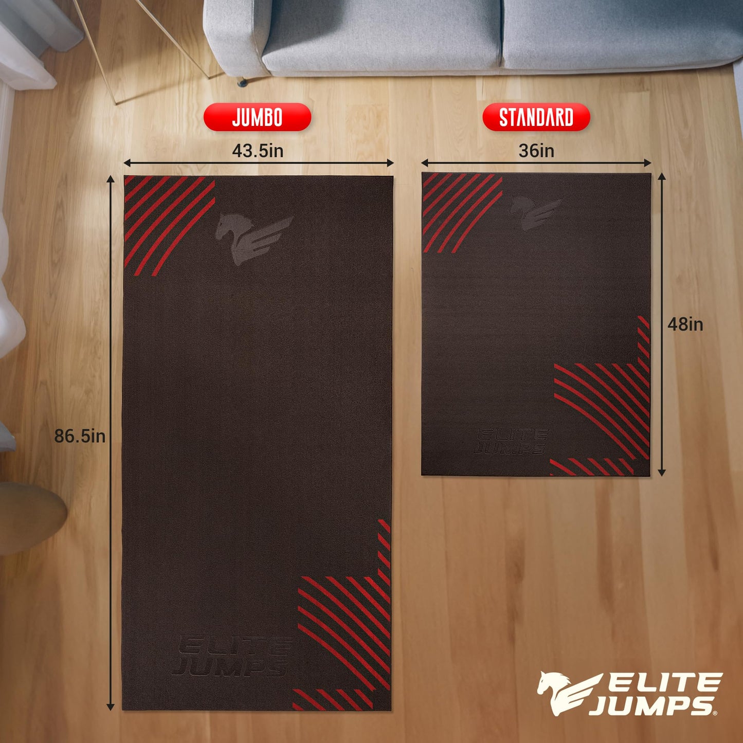 Elite Jumps Muay Thai + Mat Bundle | 1.2lb Weighted Jump Rope + Non-Slip Jump Rope Mat | Heavy Rope Training Set for Muay Thai, MMA, HIIT & Fitness | Improve Grip, Endurance & Protect Floors