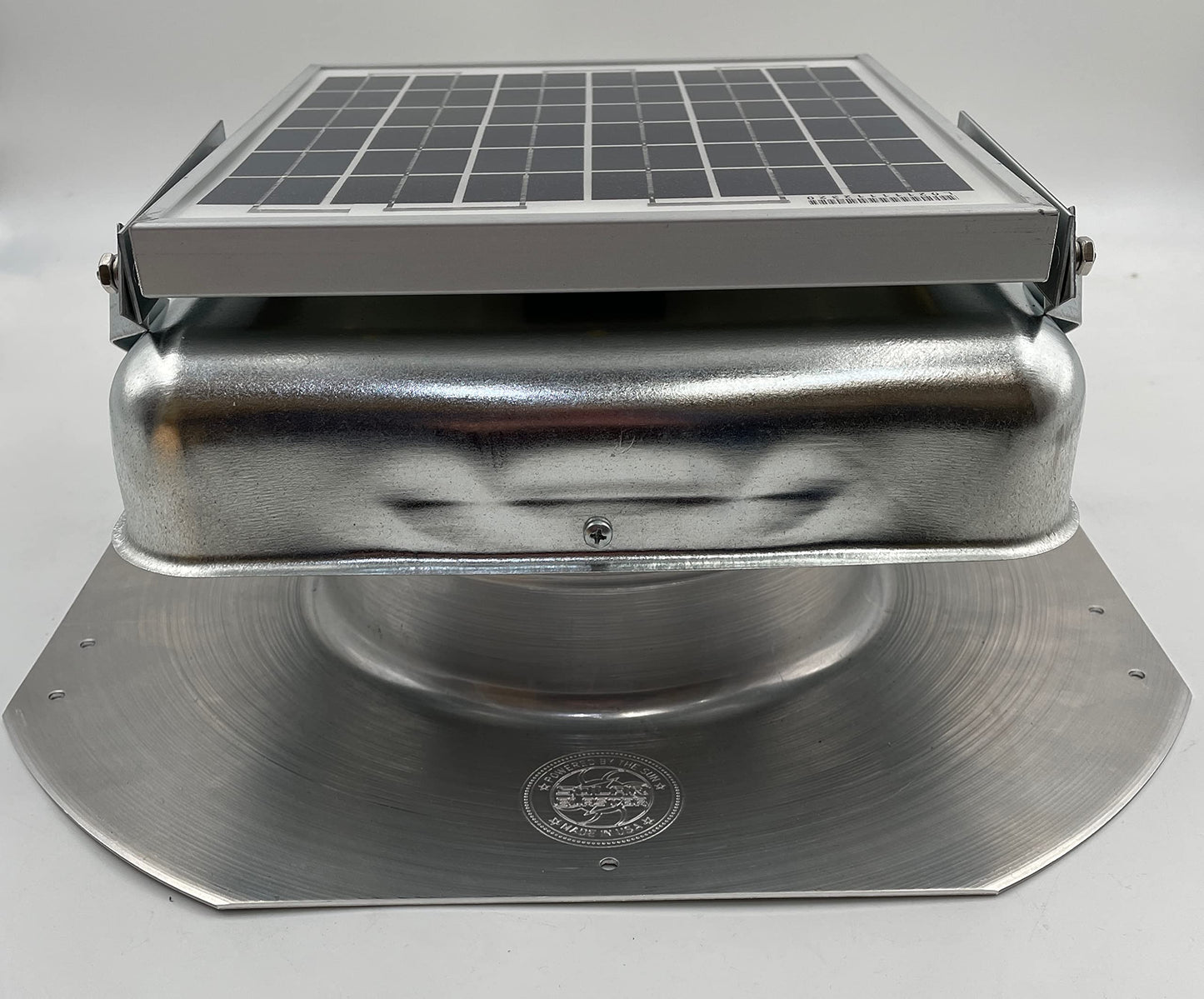 Solar Mega RoofBlaster 2.0 with Galvanized Vent (Adjustable Solar Panel Mount) | Solar Attic Vent | Solar Roof Vent | Solar Roof Attic Fan | New & Improved Design
