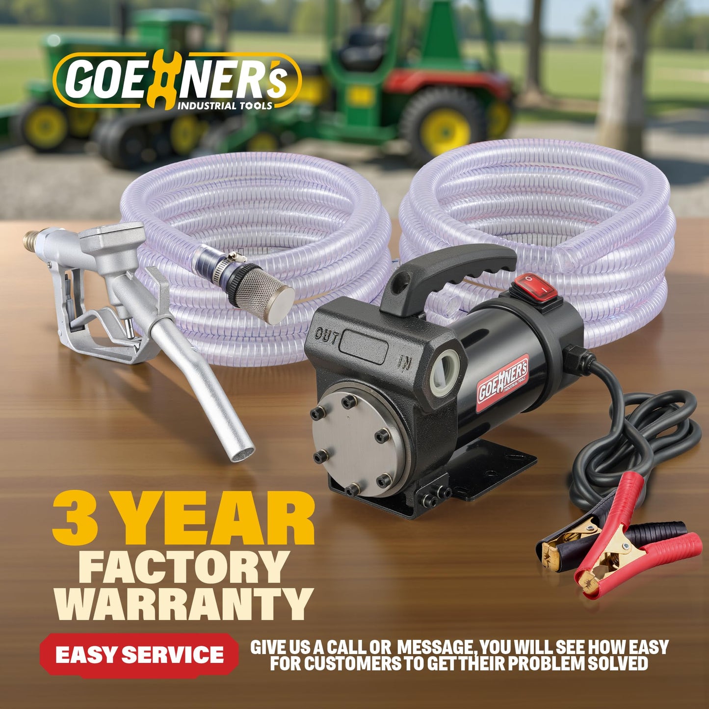 Heavy Duty 12V Diesel Fuel Transfer Pump – Commercial Grade 15 GPM Self-Priming Kit with Manual Nozzle, Debris Filter & Bypass Valve for Trucks, Farm Equipment, Boats & Generators