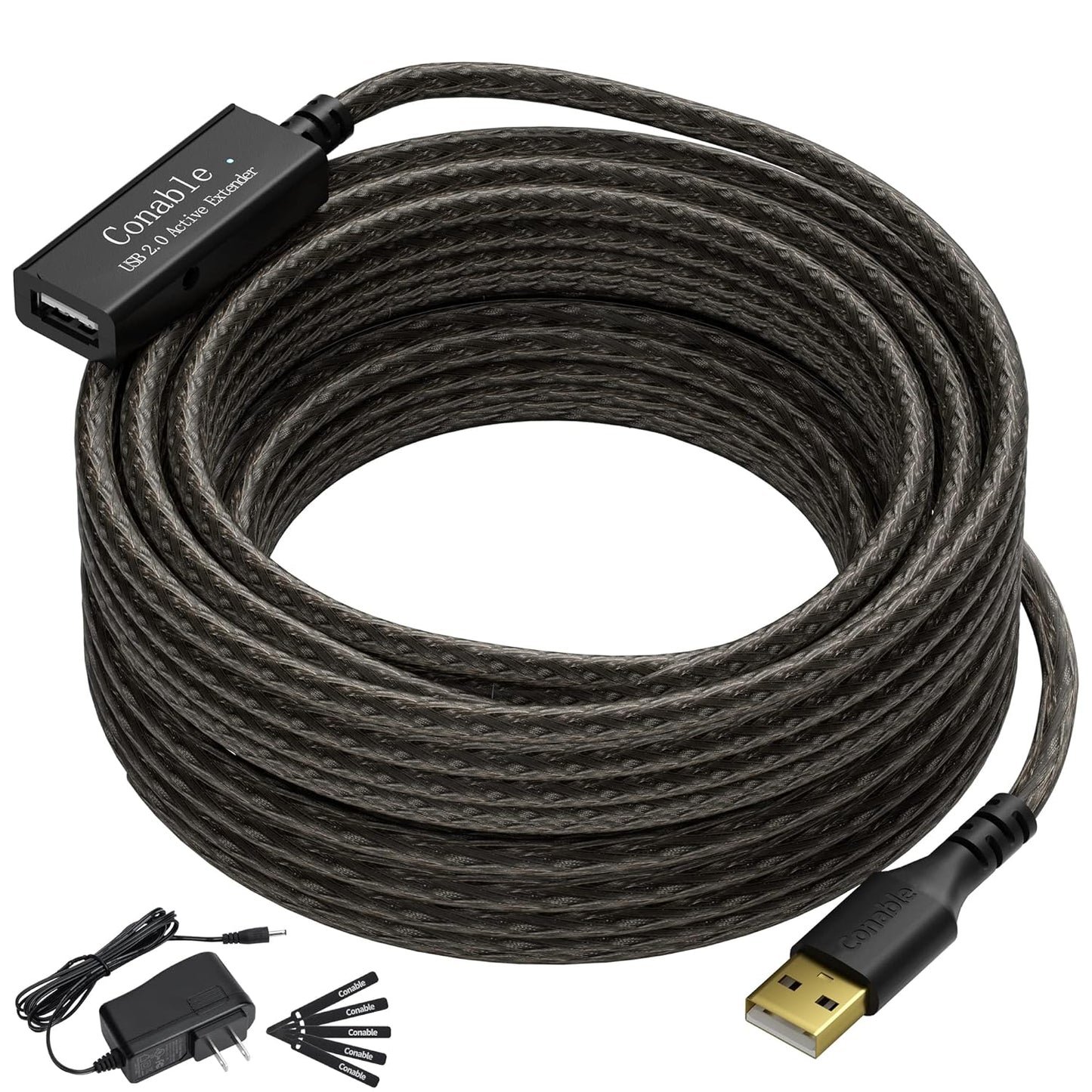 50 2.0 2ft 150ft Chipset 22AWG Active USB Extension Cable Feet, USB A Male to Female Cord (from to for Selection)