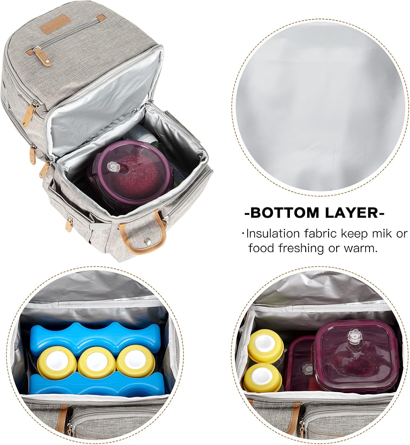 Backpack Backpack 13 Inch MOMIGO Breast Pump - Cooler and Moistureproof Bag Double Layer for Mother Outdoor Working