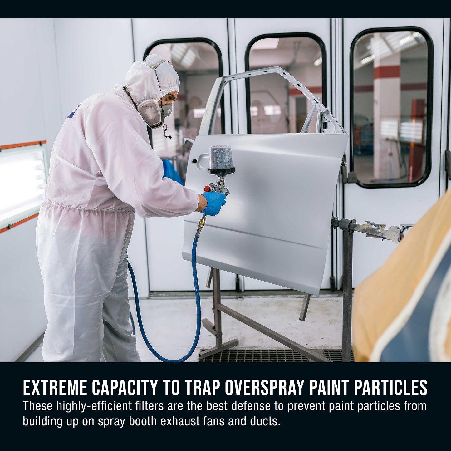 Master Elite Premium Paint Spray Booth Exhaust Filter Pad 20" x 20", Box of 100-18 Gram Fiberglass Paint Arrestors - Captures Traps Overspray Particles in Auto Car Autobody Refinish Booths