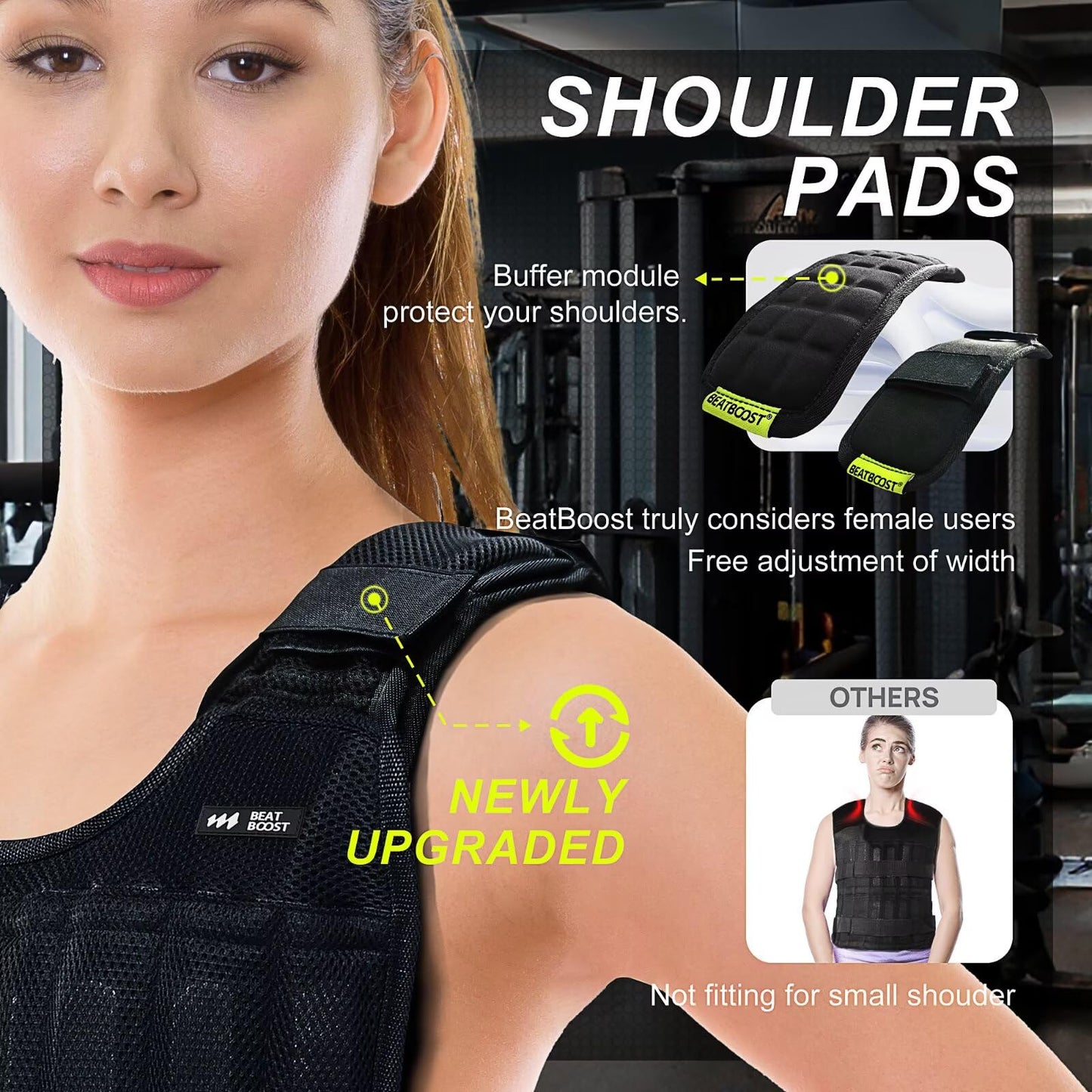 BeatBoost Weighted Vest Men 40 lb Adjustable Weight Vest with Wrist Ankle Weights Steel Plates Weights for Walking Strength Training Running Workout