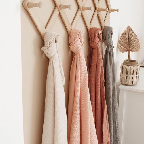 Konssy Muslin Swaddle Blankets - Soft & Breathable 2-Pack for Newborns | Large 47 x 47 Inches (Brown, Cream)