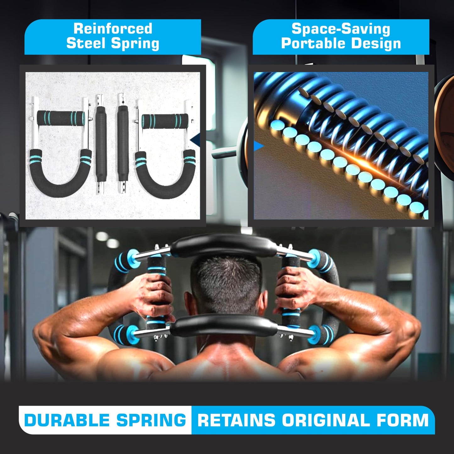 IRONFLEXON Twister Arm Trainer – Adjustable Chest Expander & Upper Body Workout Bar for Men & Women – Heavy Duty Strength Training Tool for Home Fitness, Muscle Toning & Endurance