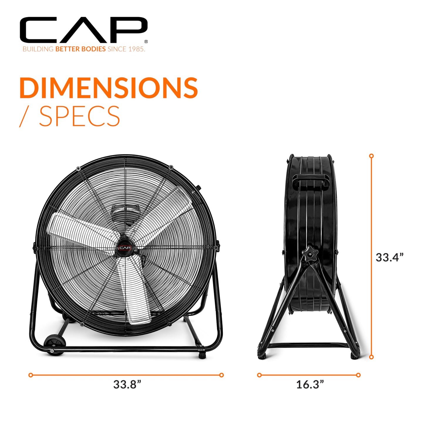CAP Barbell 30'' High Velocity Heavy Duty Floor Fan – Ultimate Cooling Power for Gyms & Homes