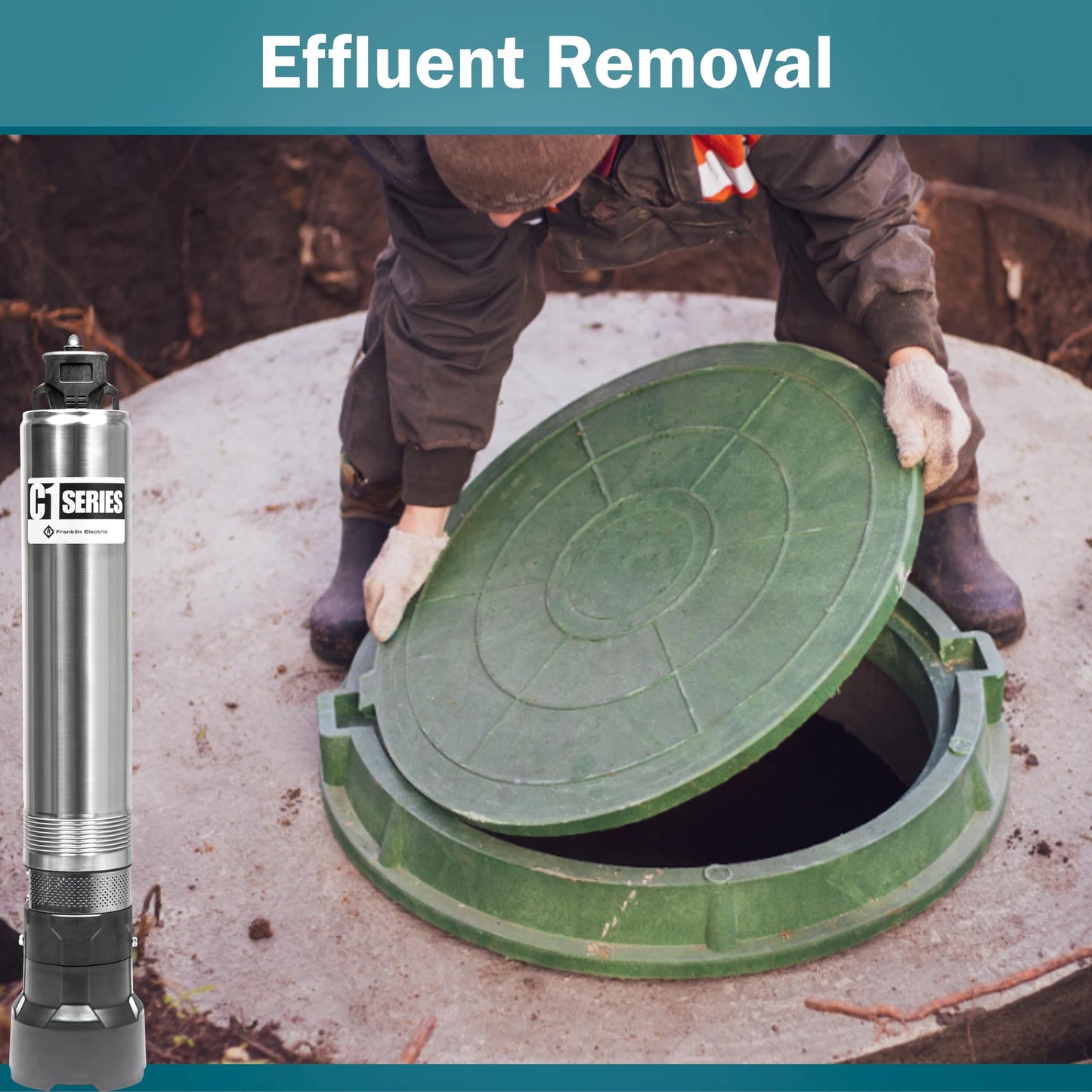 Little Giant 10C1-05P4-2W115, 93 PSI, 115 Volt, 1/2 HP, 2-Wire, 14 GPM Submersible Cistern Effluent Pump, Steel, 90301005