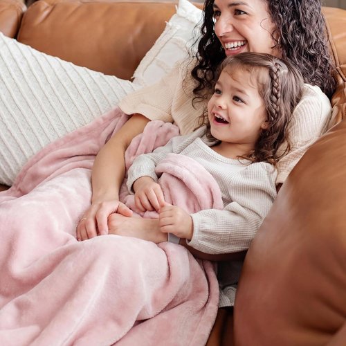 Bedsure GentleSoft Pink Fleece Blanket - Soft, Lightweight Plush Queen Size, 90x90 Inches for Cozy Luxury