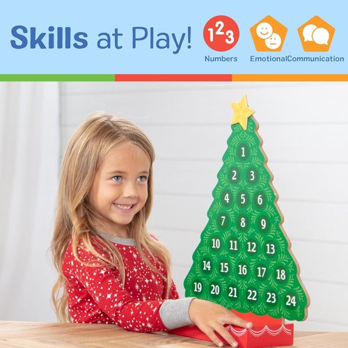 Melissa & Doug Countdown to Christmas Wooden Advent Calendar - Magnetic Tree with 25 Fun Magnets