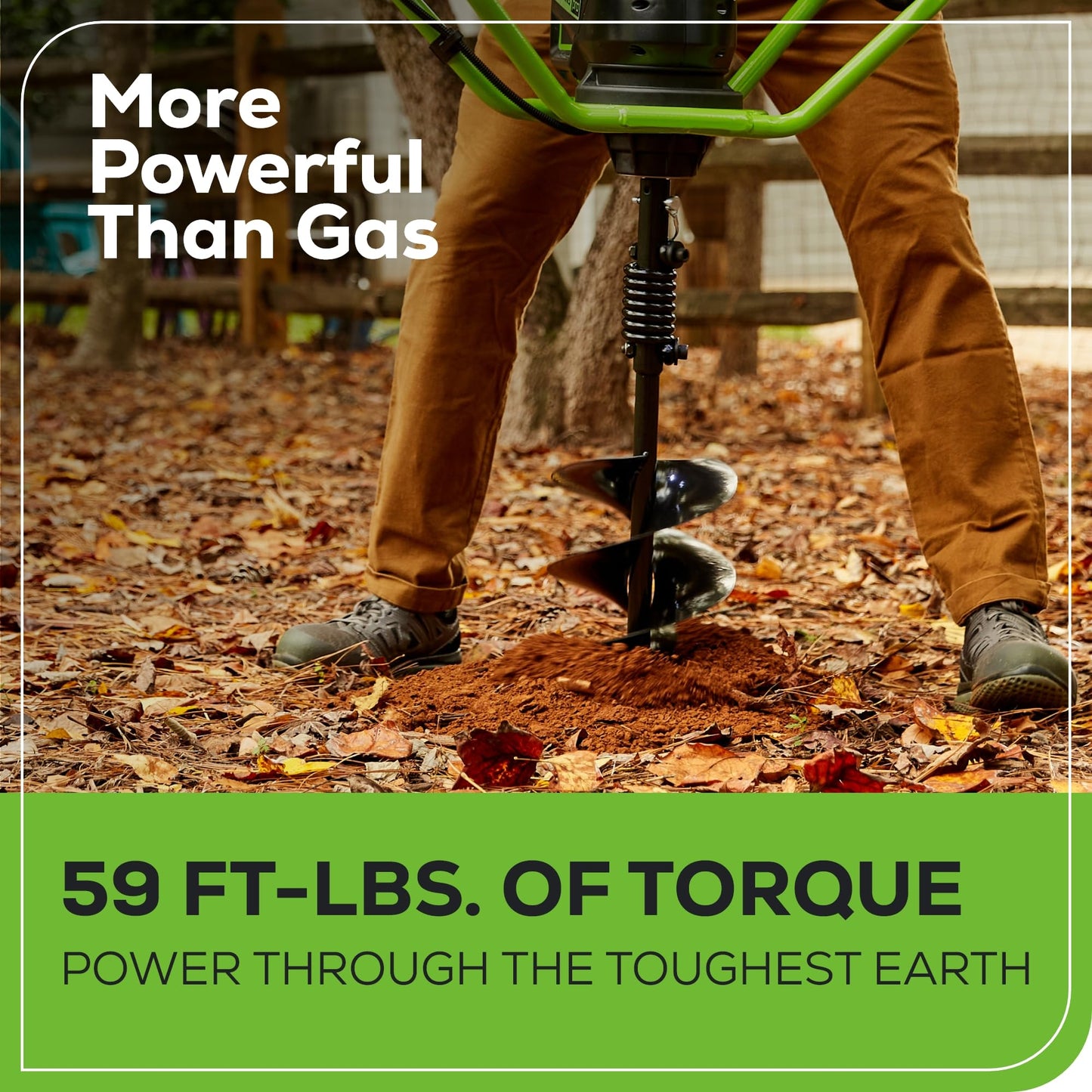 Greenworks Pro 60V Brushless Earth Auger | Post Hole Digger Great for Fences, Gardening, Planting, and More | Auger Bit and Battery + Charger Sold Separately