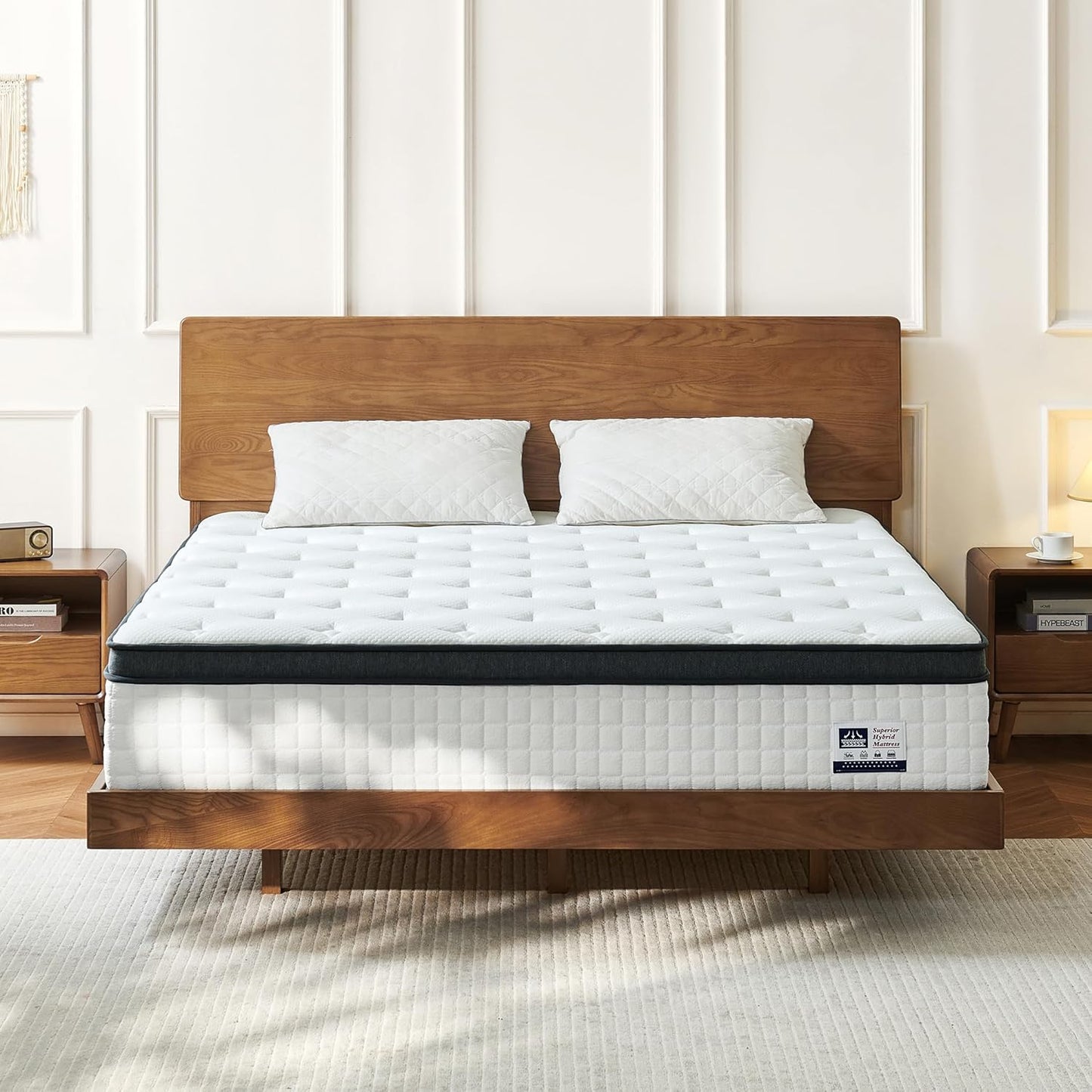 Regine Switzerland 12-Inch Queen Hybrid Mattress - Pocketed Spring & Gel Memory Foam for Support & Pressure Relief