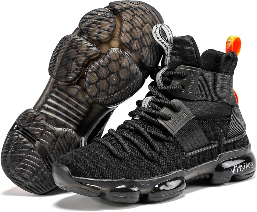 VITUOFLY Kids Basketball Shoes Boys Air Cushion Sneakers Girls Mid Top School Hoops Shoes Non-Slip Outdoor Sports Running Gym Comfortable Durable Little Kid/Big Kid