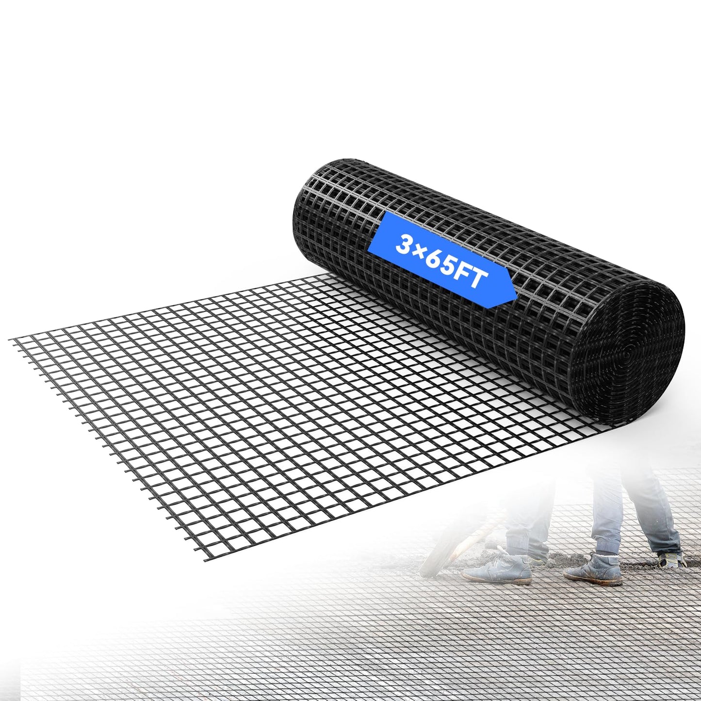 DRKSBesto 3ft x 65ft Bi-Directional Fiberglass Geogrid for Retaining Wall with 50kN tensile Strength. Ideal for Driveway, Slope Reinforcement, Landscaping, terraces, and Parking Lots.