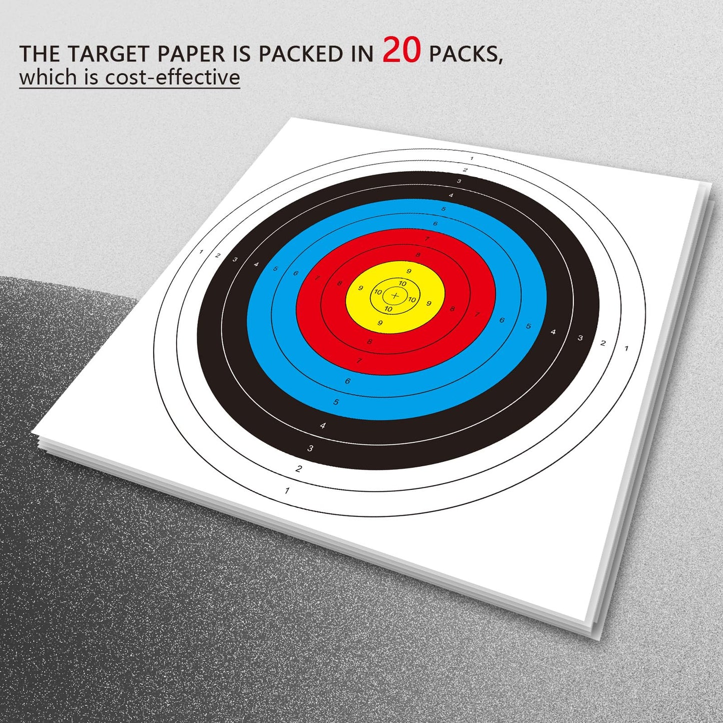20pcs Archery Targets Paper,Bow and Arrow Target for Hunting Backyard,Standard Archery 10 Rings Competitive Target Faces for Archery Target Practice Accessories