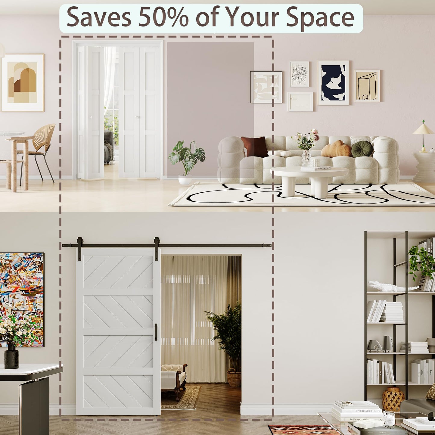 ARKHJEM Bifold Doors for 30" x 80" Opening, 3-lite Panel White Primed Folding Door for Pantry, Closet & Laundry, Easy Assembly, MDF, Hardware Kit Include