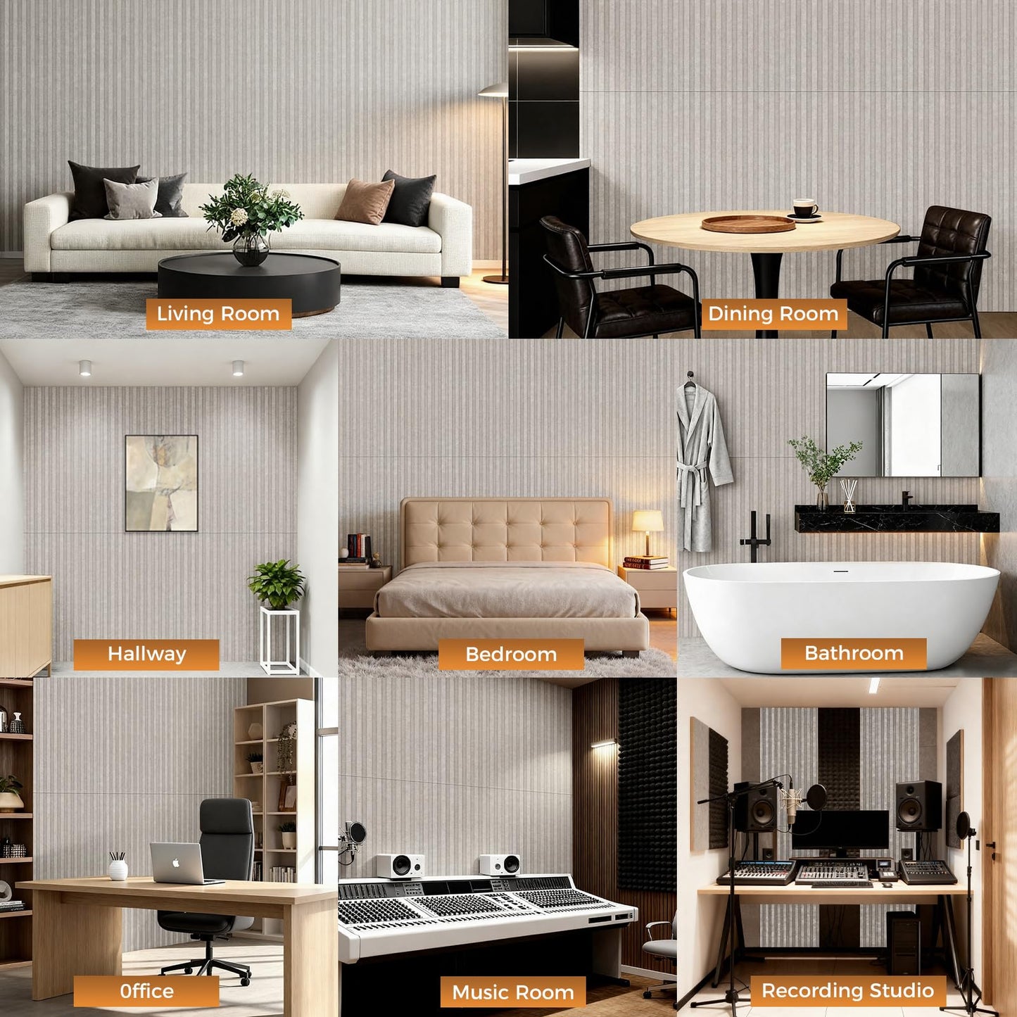 8 Pack Acoustic Panels, Bilayer Sound Absorbing Panels,47.2” x 23.6”x 0.72”Sound Proof Panels for Walls,Decorative Sound Panels, High-Density Acoustic Wall Panels, Camel