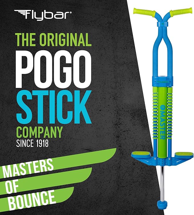 Flybar Master Pogo Stick for Kids Ages 9+, 80–160 lbs – Easy Grip Handles – Active Exercise Toy for Tweens & Teens – Outdoor Toy with Non-Slip Foot Pegs for Boys and Girls – No Assembly Needed
