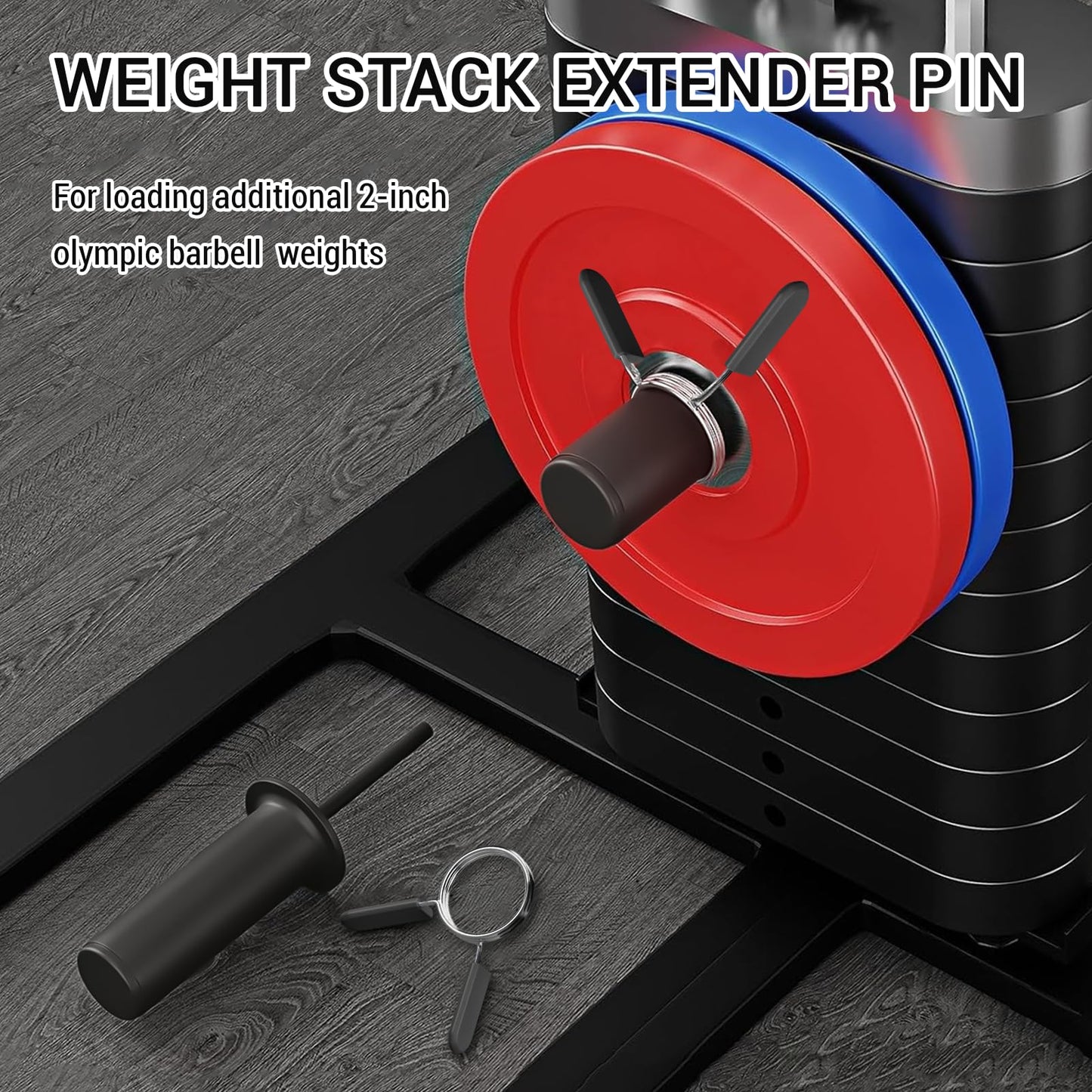 Fosegei Weight Stack Pin with Spring Clip Collar – Gym Pin for Weight Stack Machine, Weight Stack Extender Pin Strength Training Equipment for Commercial Gym and Home Gym