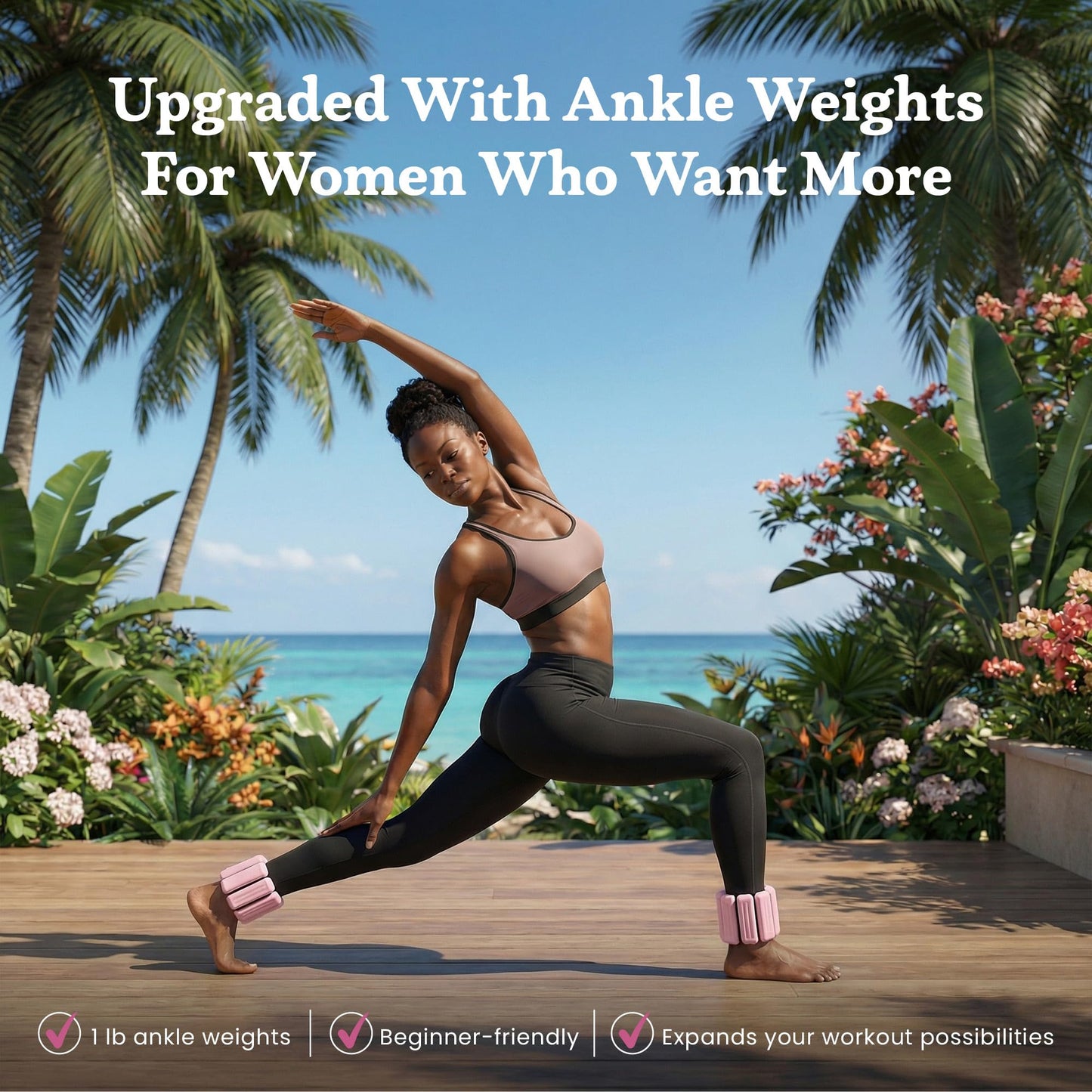 Prospervere Premium Pro Pilates Kit – 15 inch Pilates Ring and Ball Set w/ 1lb Ankle Weights, Fabric Resistance Bands, Sliders, Yoga Socks & Gym Bag – Blush Energy (Pink)
