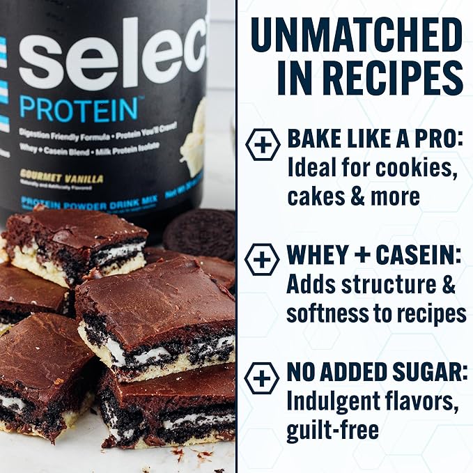 PEScience Select Protein Powder, Whey and Casein Blend, Clean Protein Powder for Women and Men, Low Calorie, Low Carb, Keto Friendly, Gluten Free - Gourmet Vanilla - 55 Servings