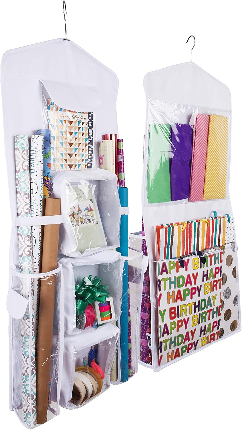 Regine Switzerland Double-Sided Gift Bag & Wrap Organizer - Stylish White Design
