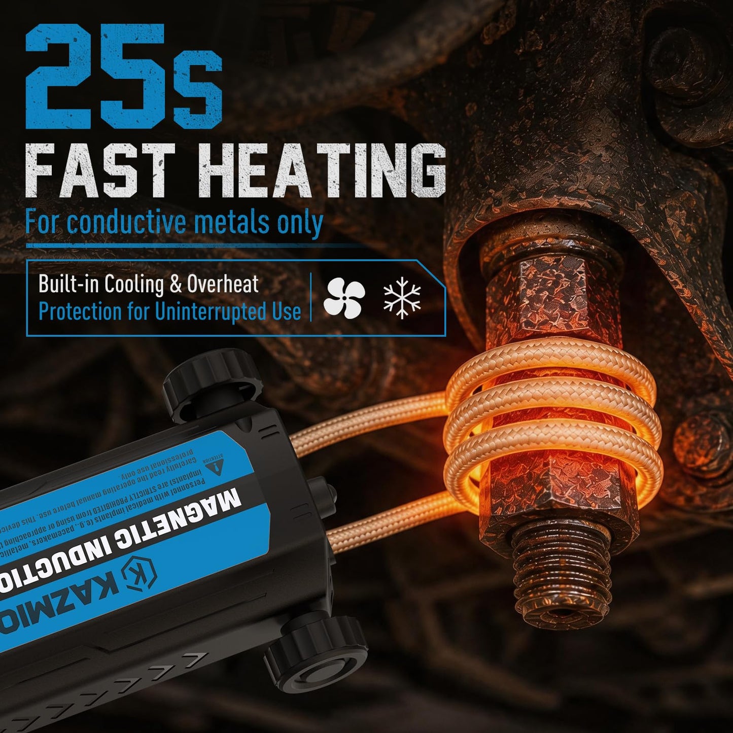 1500W Induction Heater Kit, 110V Handheld Induction Heater with 5 Coils for Rusty Bolt and Screw Removal, Blue