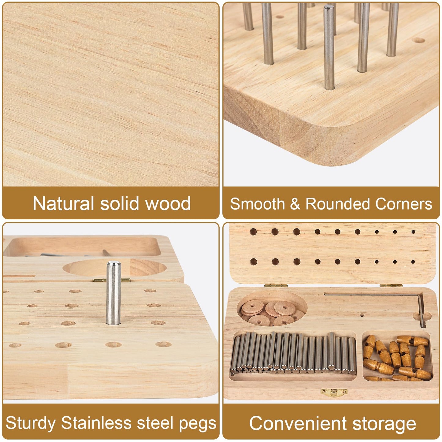 U Tag It Wooden Pegboard for Finger Dexterity, 36-Hole Hand Therapy Peg Board with Multifunctional Test Kit to Improve Fine Motor Skills and Finger Dexterity