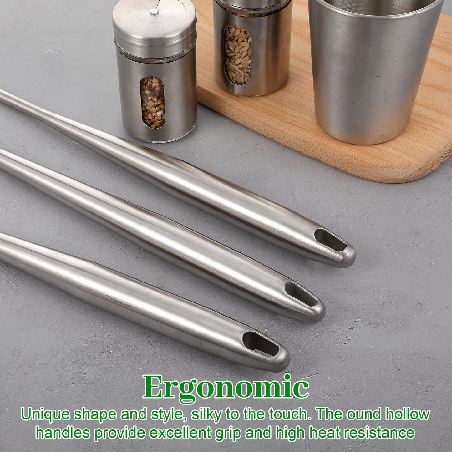 17” Wok Spatula and Ladle, Skimmer Spoon,Stainless Steel Wok Tools Professional Set,3pcs Extra Long Handle Cooking Tools, Metal Wok Cooking Utensils Set and Dishwasher Safe Wok Accessories