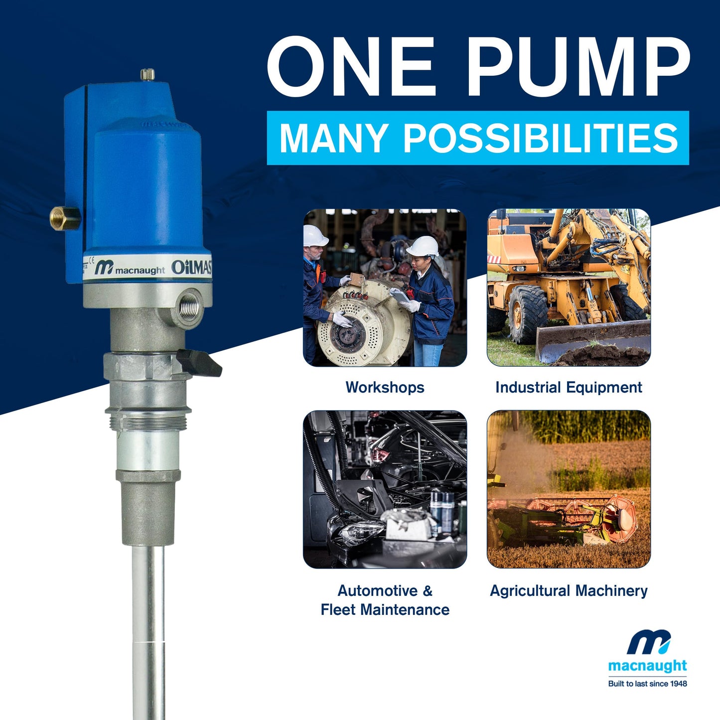 Air Operated Pneumatic Oil Transfer Pump + Suction Tube Assembly