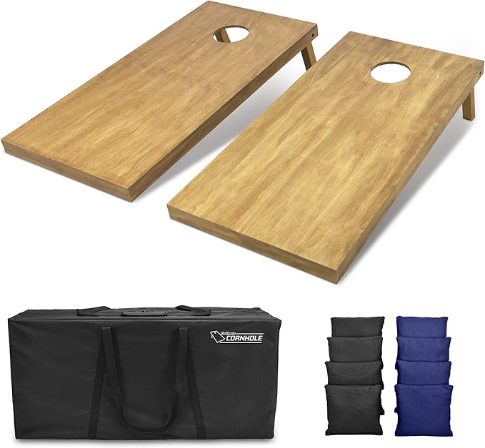 GoSports 4 ft x 2 ft Regulation Size Wooden Cornhole Boards Set - Includes Carrying Case - Full Regulation Size Bean Bag Toss Boards