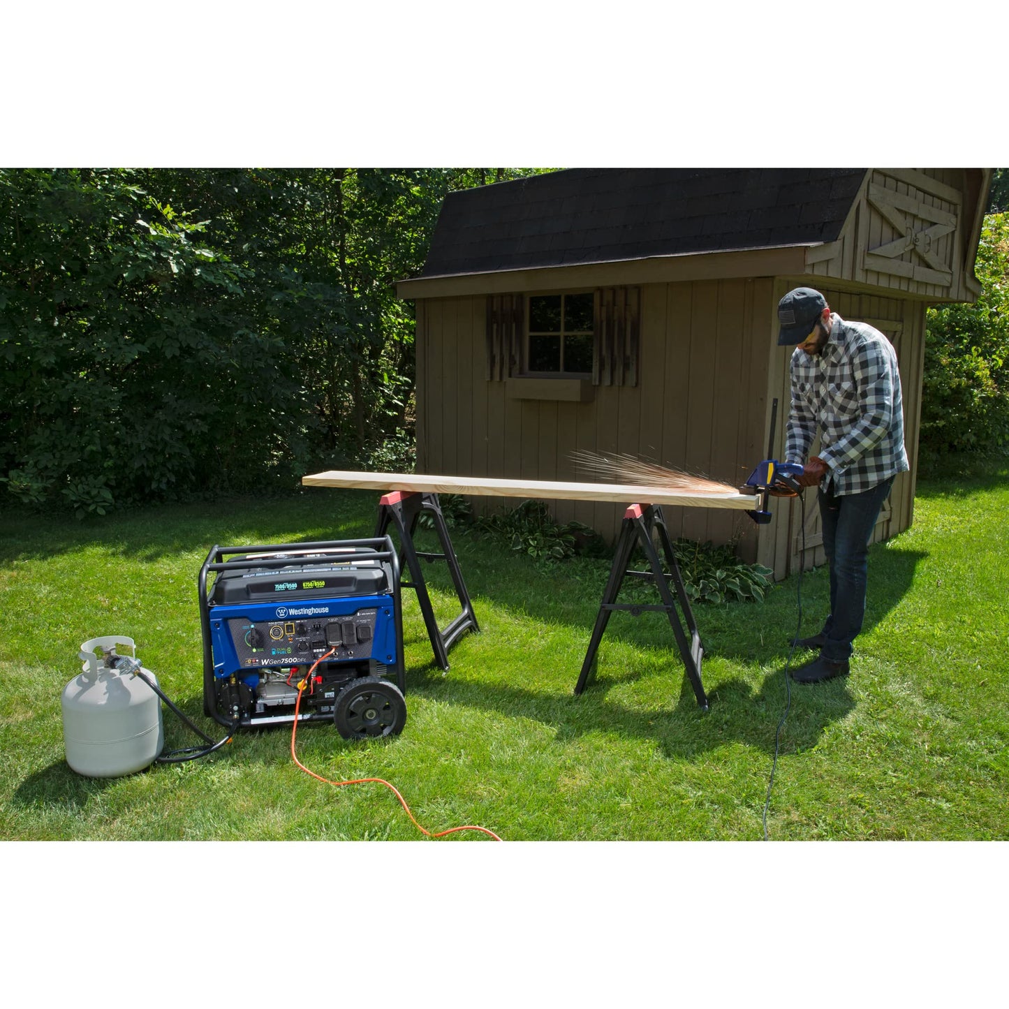 Westinghouse 9500 Peak Watt Dual Fuel Home Backup Portable Generator, Electric Start, Transfer Switch Ready, Gas & Propane Powered, CO Sensor
