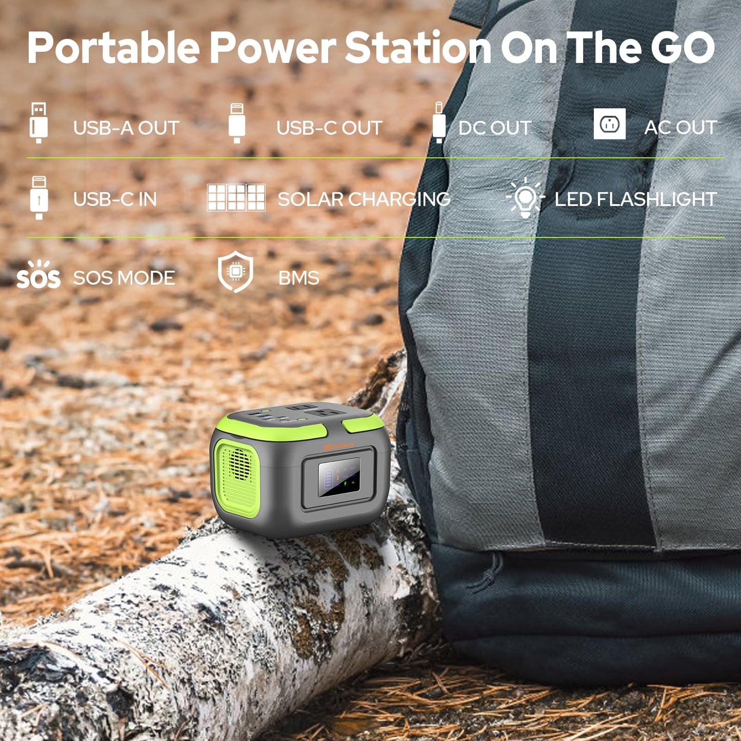 Portable Power Station with Solar Panel 30W, 120W 110V USB-C Solar Power Pack Battery Generator with Panel, Solar Power Bank with AC Outlet for Laptop Smart Device RV VAN Outdoor Tent Camping