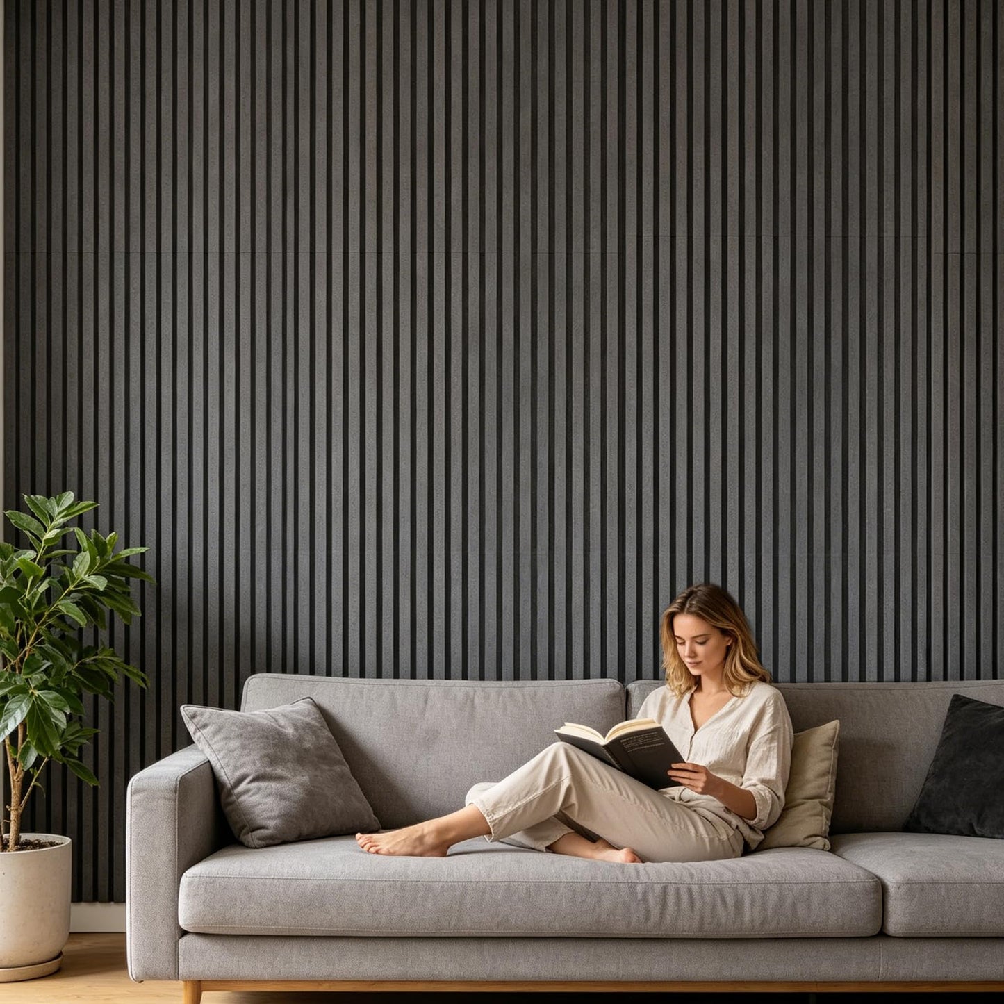 ZUGELAN Acoustic Panels 4 Pack Self-Adhesive Upgrade,23.62"X23.62" Sound Proof Wall Panels for Walls,Acoustic Wall Panels High Density Sound Absorbing for Gaming&Studio Decor,Matte Black