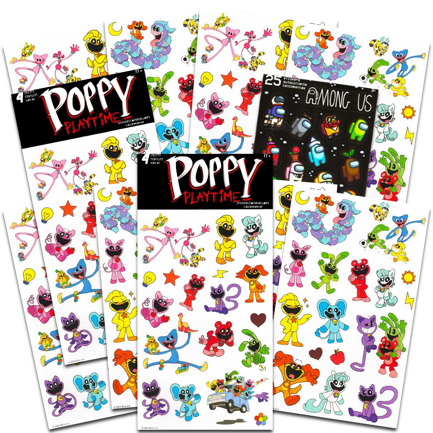 Poppy Play Time Sticker Pack for Kids - Poppy Play Time Party Favors Bundle with 8 Poppy Play Time Sticker Sheets | Poppy Play Time Party Supplies Set